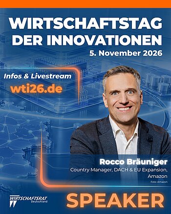 Wie bleibt ein Weltkonzern schnell und innovativ? Rocco Bräuniger, Country Manager DACH & EU Expansion bei Amazon, ist... Wie bleibt ein Weltkonzern schnell und innovativ? Rocco Bräuniger, Country Manager DACH & EU Expansion bei Amazon, ist...